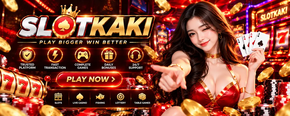 Banner SlotKaki Malaysia dengan pilihan slot, kasino langsung, tembak ikan, loteri dan permainan meja